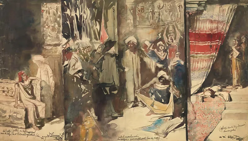 Large Indian Triptych by Jan Toorop, 1883 — digital art print download
