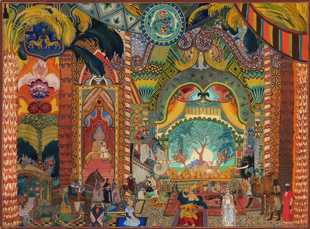 Set Design for the Ballet 'The Firebird' by Vladimir Pleshakov, 1923 — digital art print download