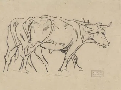 Twee trekossen by Pieter Dupont, 1880-1911 — digital art print download