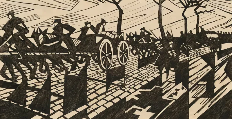 На пути к Ипру by Кристофер Р. В. Невинсон, 1916 — digital art print download