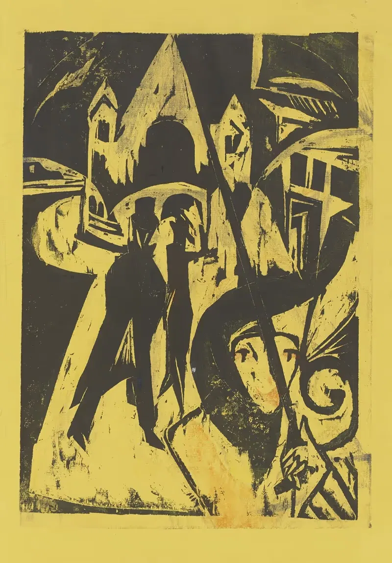 Кокотка на улице by Эрнст Людвиг Кирхнер, 1915 — digital art print download