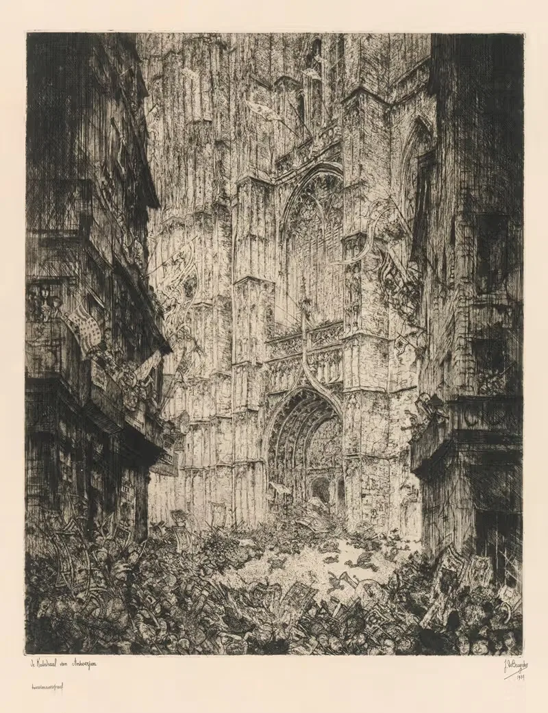 The Antwerp Cathedral by Jules De Bruycker — digital art print download