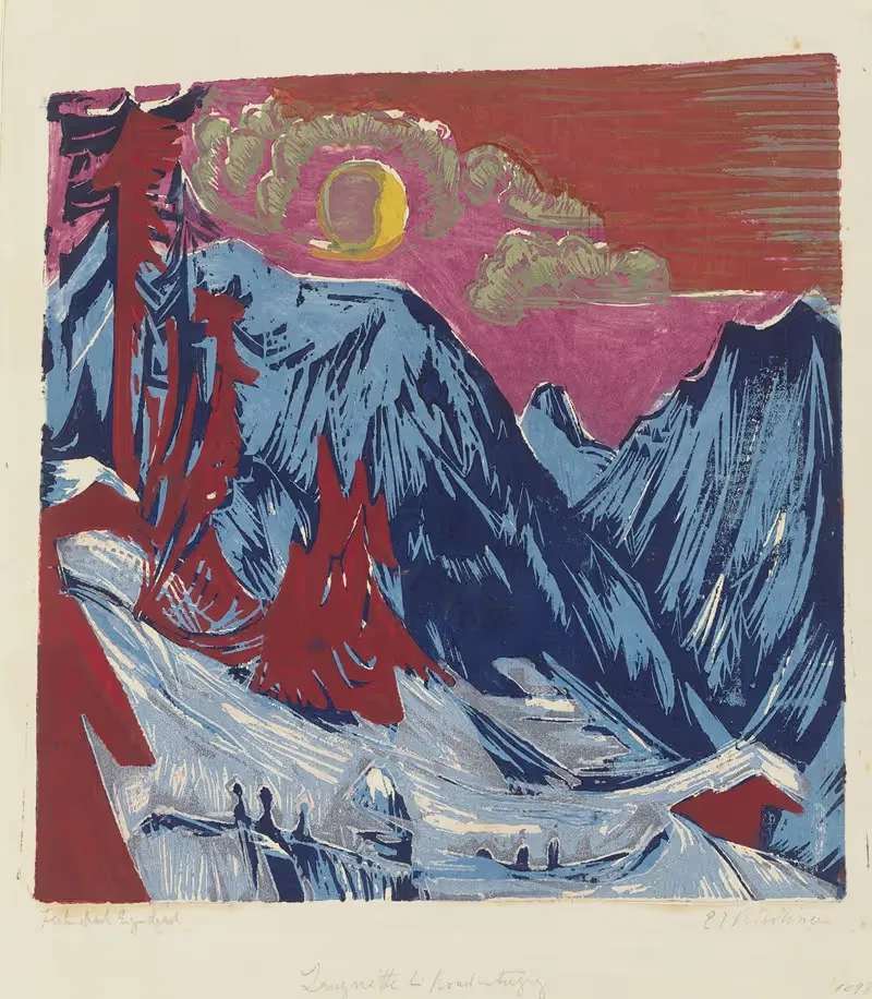 Длинный ковер при закате луны by Эрнст Людвиг Кирхнер, 1919 — digital art print download