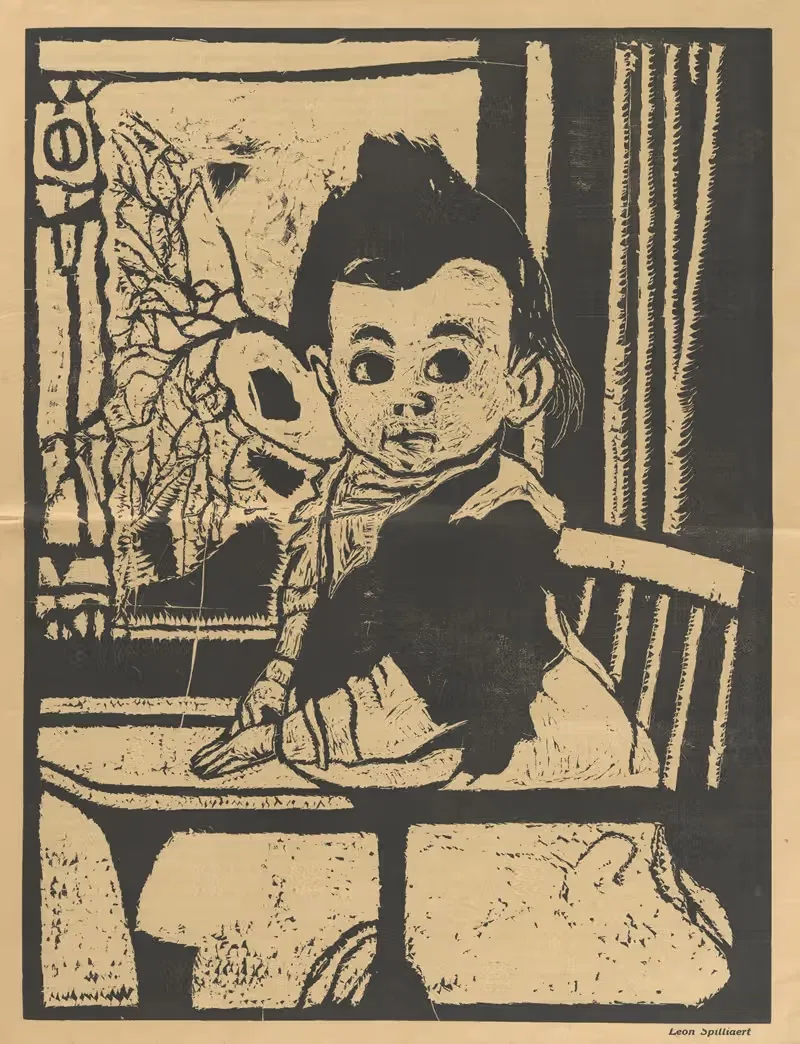 Kindje in kinderstoel (Kinderhoofd) — Léon Spilliaert