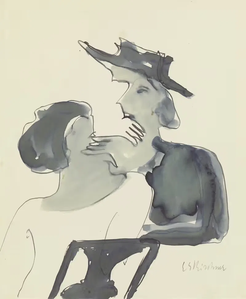 Две женщины разговаривают by Эрнст Людвиг Кирхнер, 1935 — digital art print download