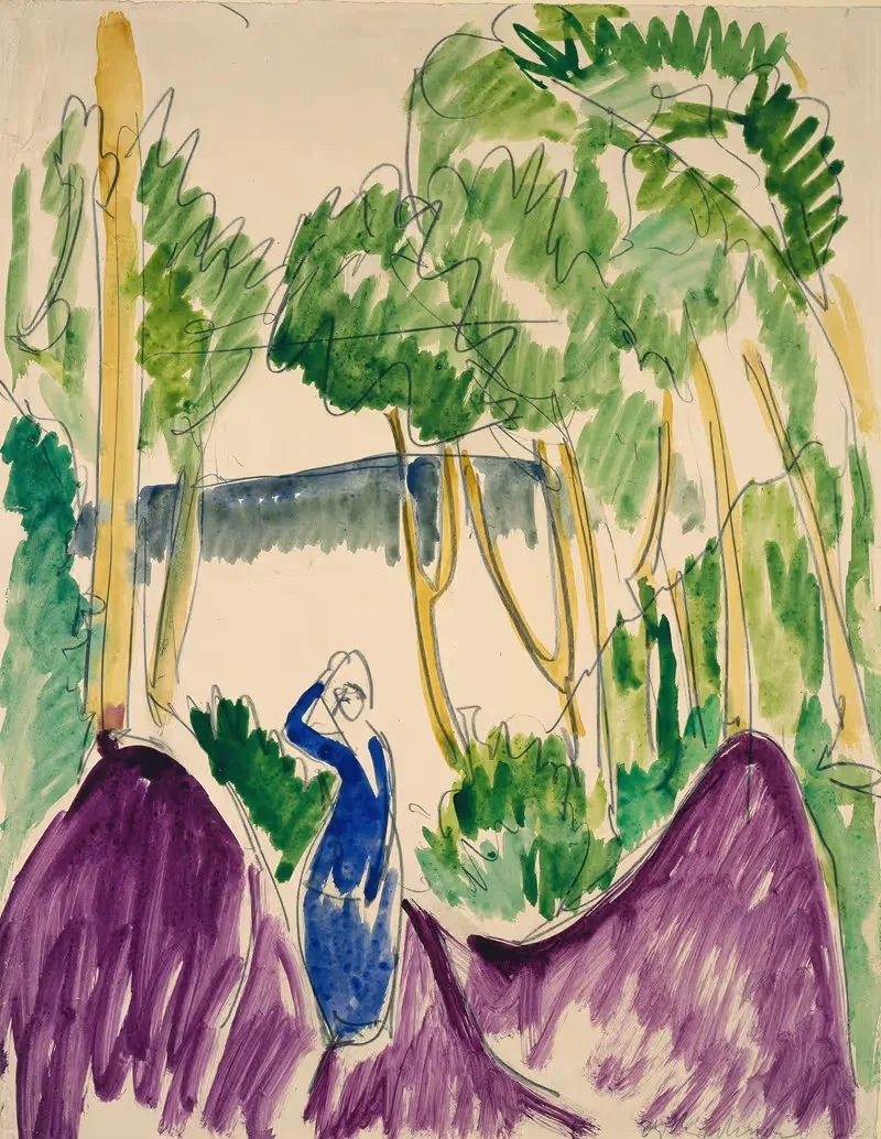 Woman in dunes on Fehmarn — Ernst Ludwig Kirchner