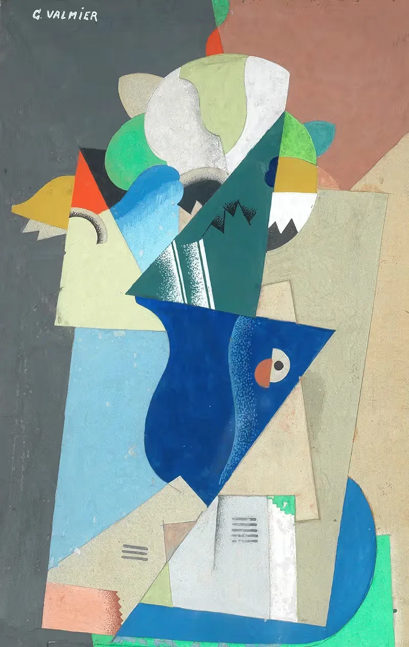 Vase de fleurs by Georges Valmier, 1922 — digital art print download