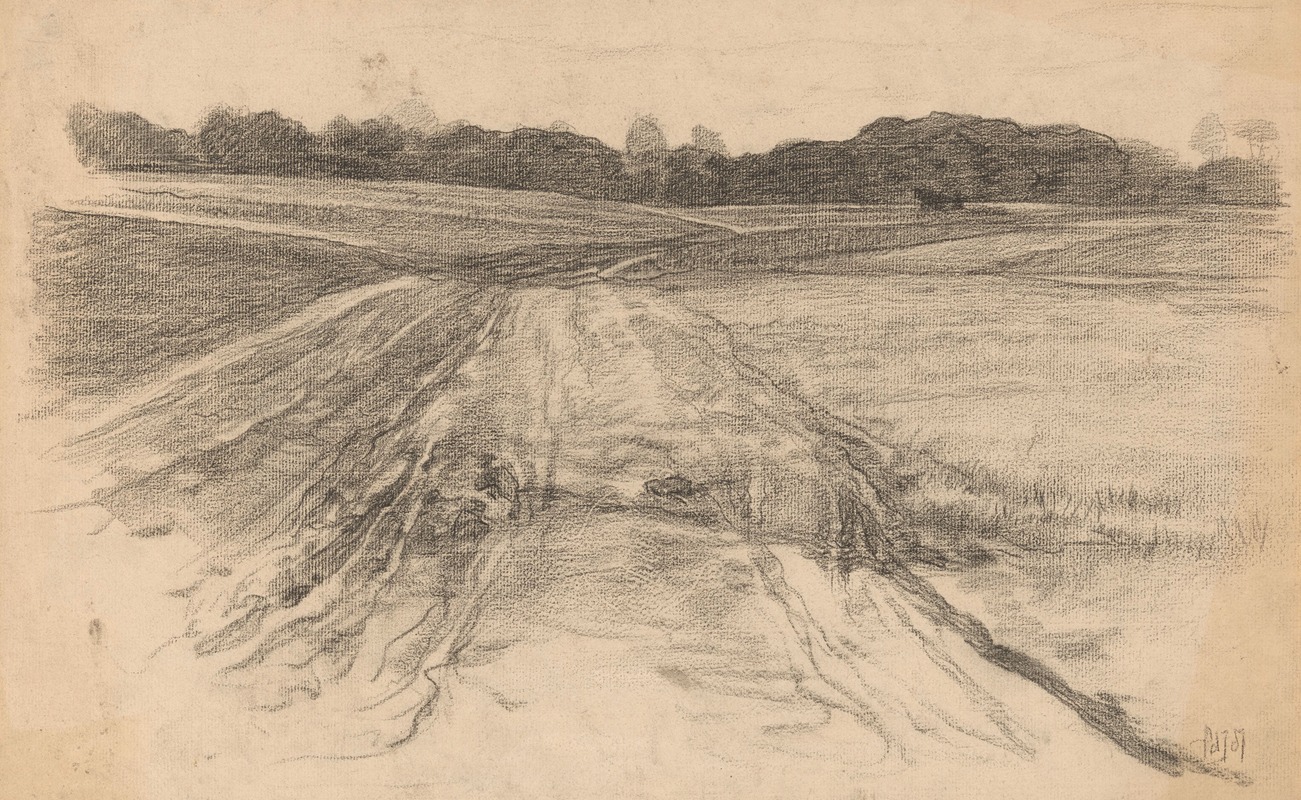 Landweg door het open veld by Питер Йосселин де Йонг — digital art print download