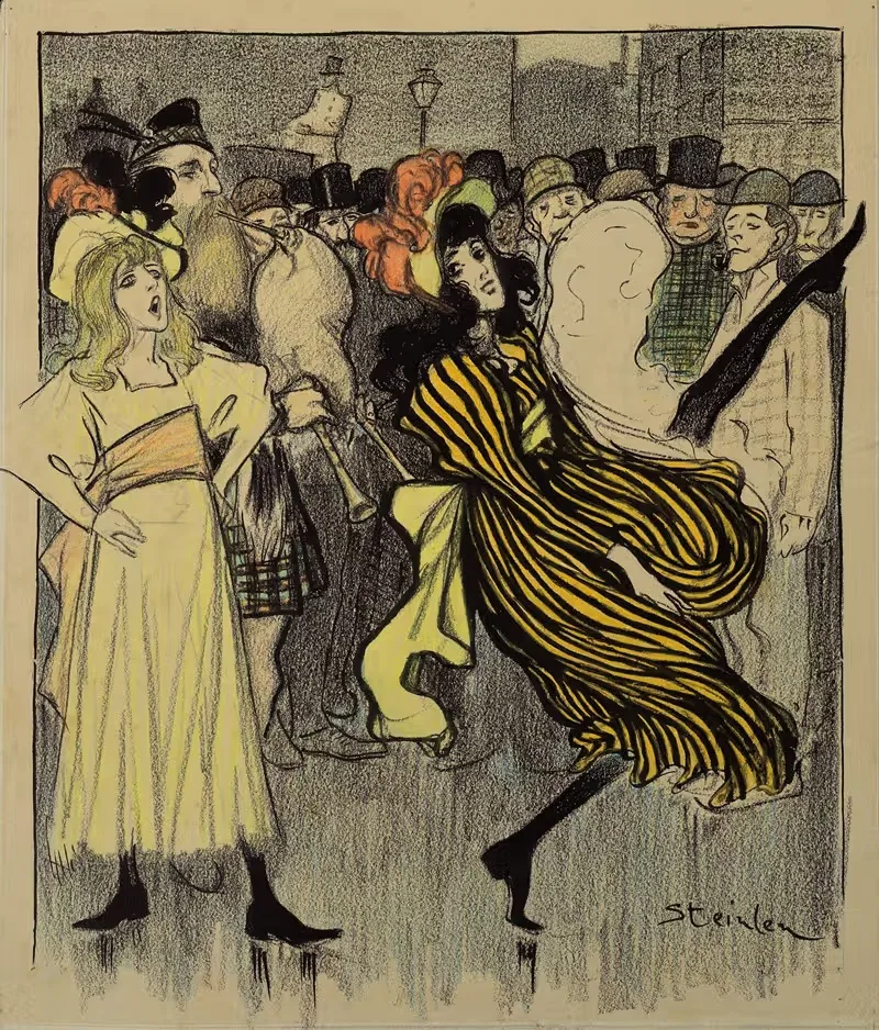 Шотландская танцовщица на улице Лондона by Теофиль Александр Стенлен, 1895 — digital art print download