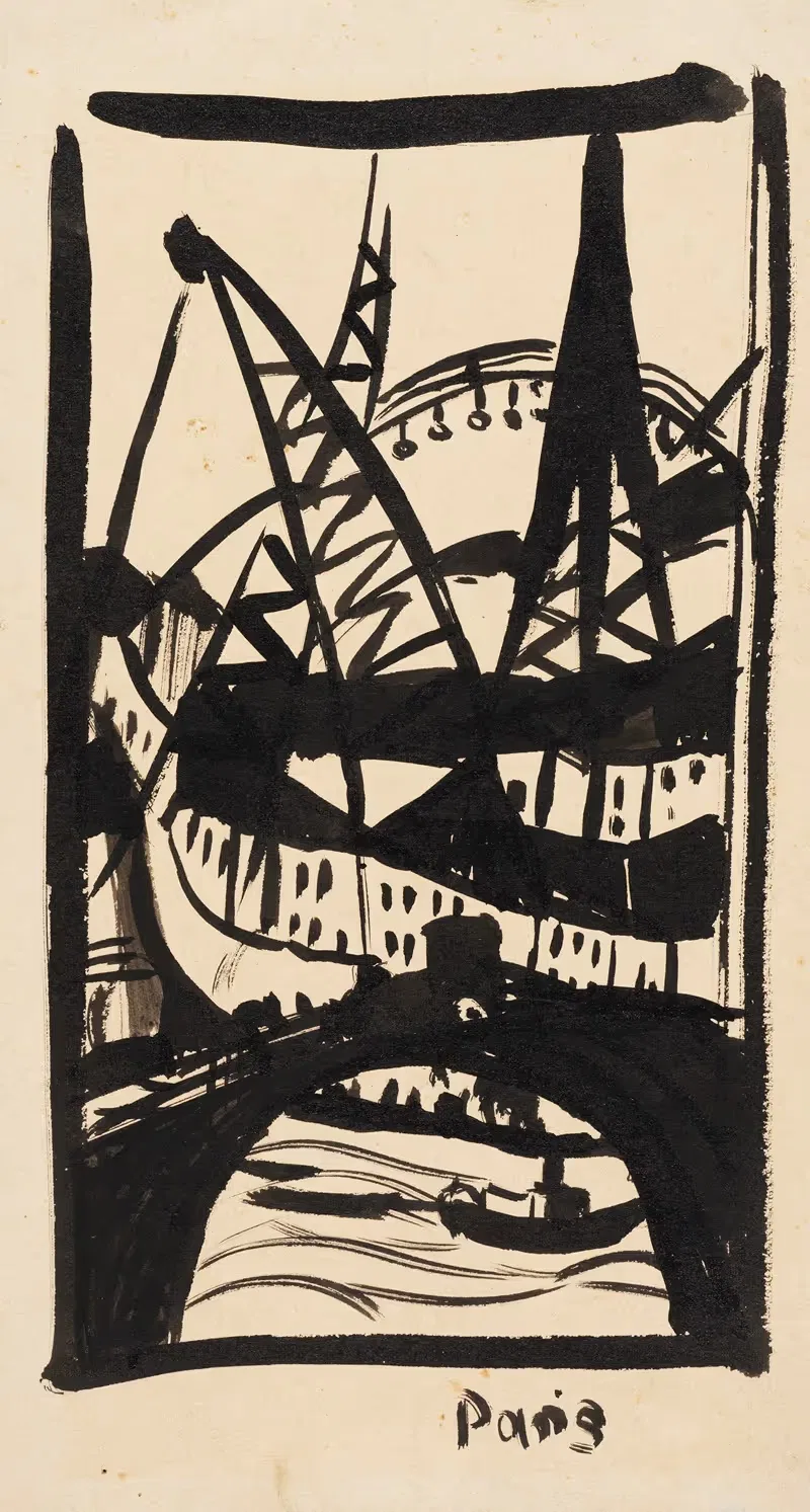 Paris, Eiffelturm mit Seinebrücke — Hermann Stenner