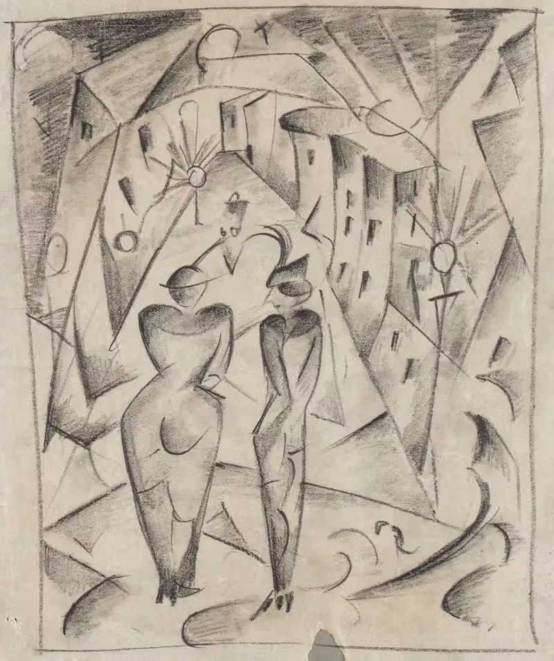 Zwei Frauen auf der Straße — Hermann Stenner