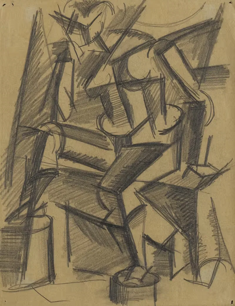 Untitled (Seated Nude) by Lyubov Popova — digital art print download