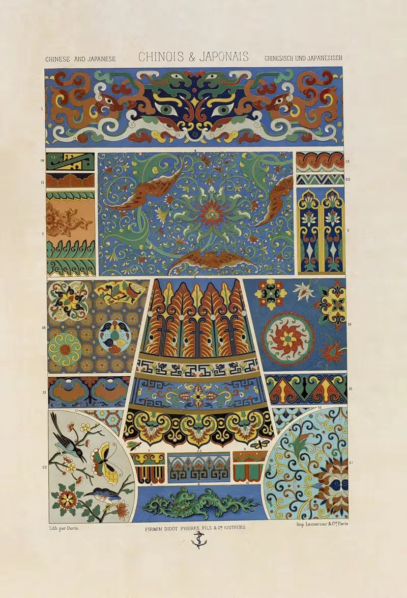 Китайцы и японцы by Огюст Расине, 1880 - 1889 — digital art print download