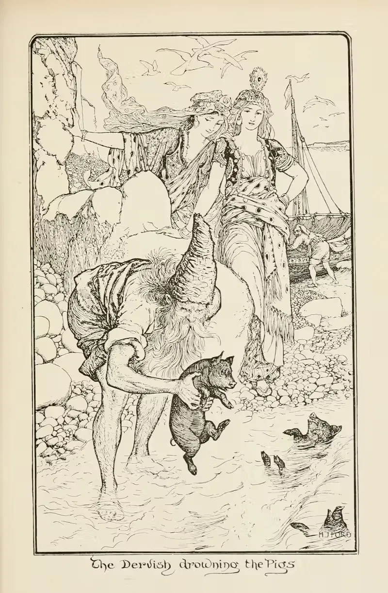 Дервиш, топящий свиней. by Генри Джастис Форд, 1905 — digital art print download