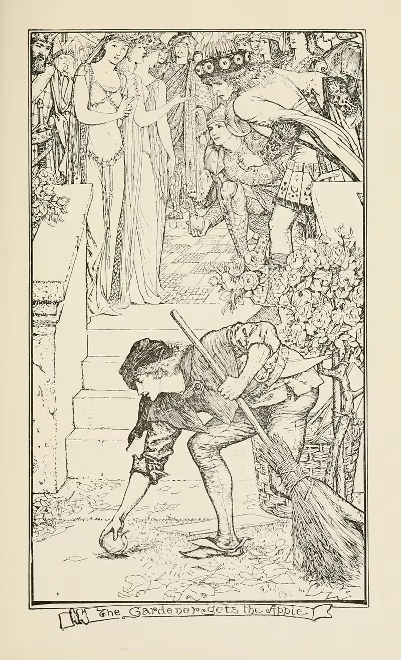 Садовник получает яблоко by Генри Джастис Форд, 1905 — digital art print download