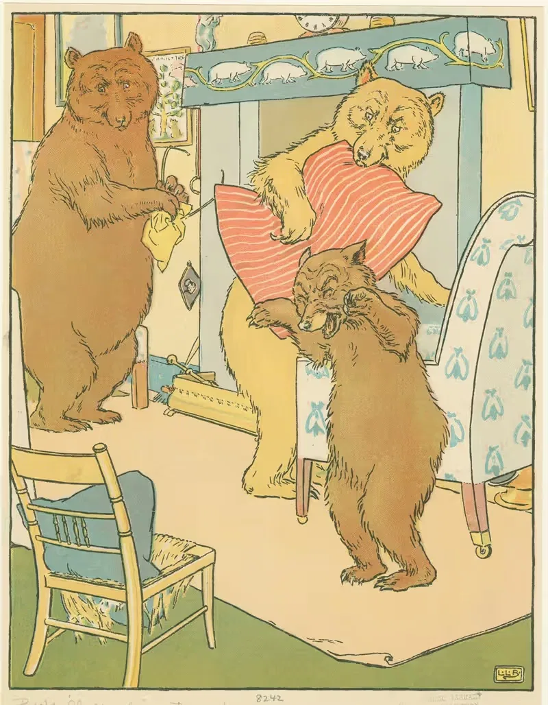Baby bear sees his broken chair — Leonard Leslie Brooke