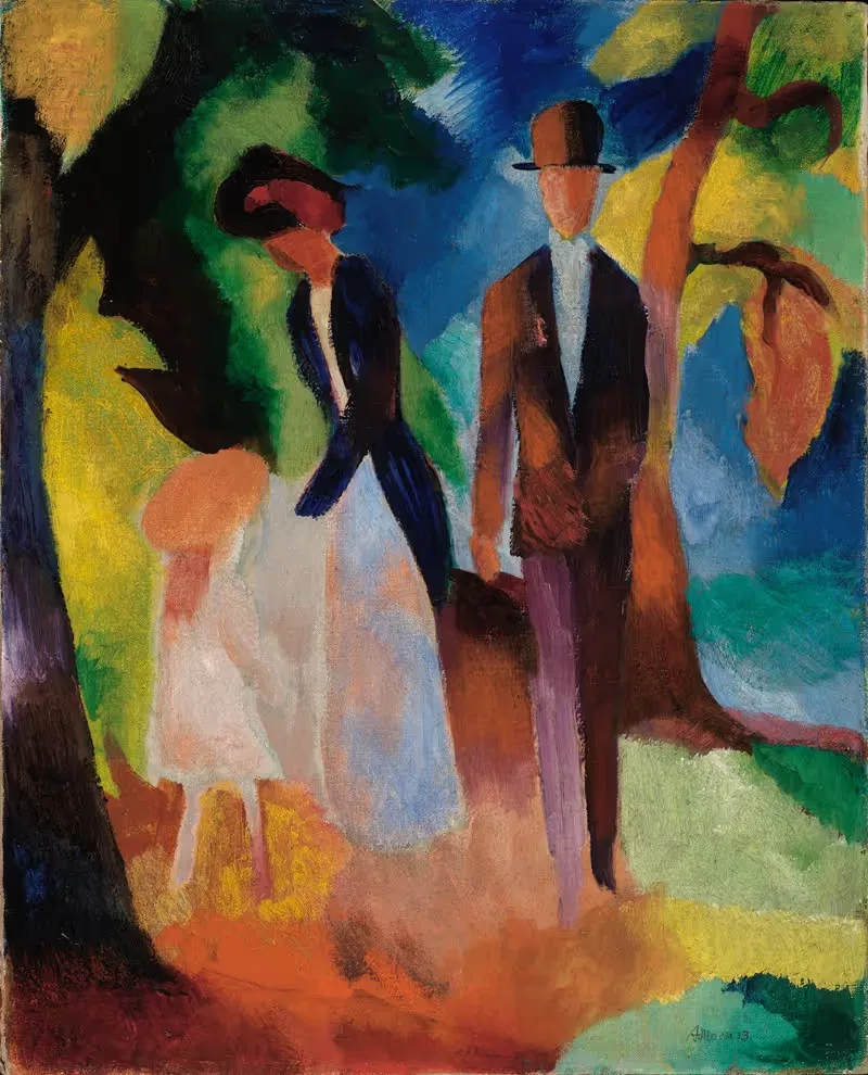 Люди у синего озера by Август Макке, 1913 — digital art print download