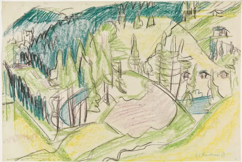 Berglandschaft mit Tannen by Ernst Ludwig Kirchner, 1919 — digital art print download