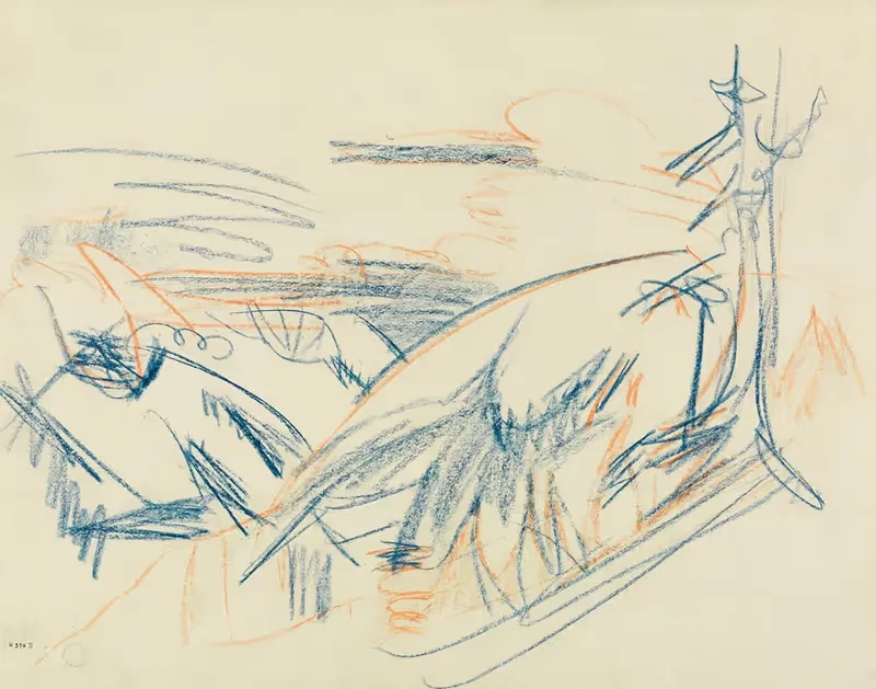 Сине-красный горный пейзаж by Эрнст Людвиг Кирхнер, 1919 — digital art print download