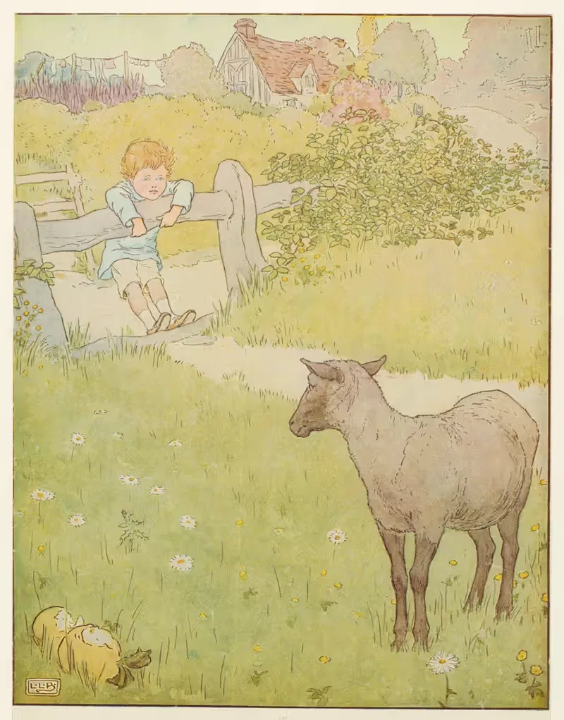 Маленький мальчик и черная овца. by Леонард Лесли Брук — digital art print download
