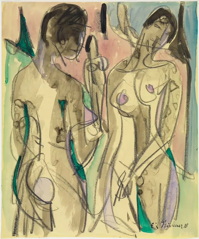 Три акта в лесу by Эрнст Людвиг Кирхнер, 1928 — digital art print download