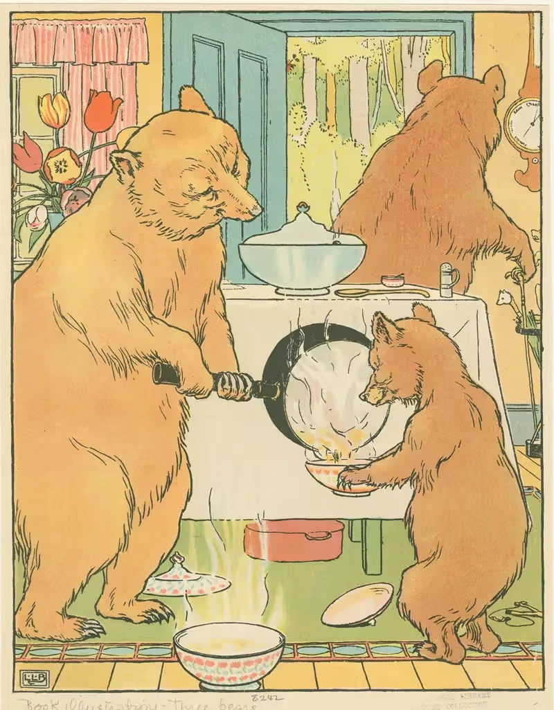Медведи дома by Леонард Лесли Брук, 1909 — digital art print download