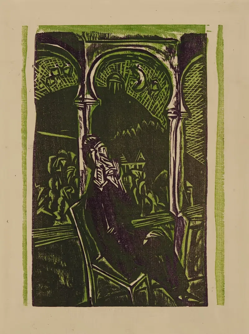 Träumender Mann – Botho Graef auf seinem Balkon sitzend, Jena — Ernst Ludwig Kirchner
