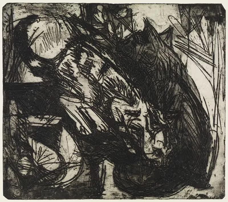 Две кошки; Горные дома – Стафельальп by Эрнст Людвиг Кирхнер, 1919 — digital art print download