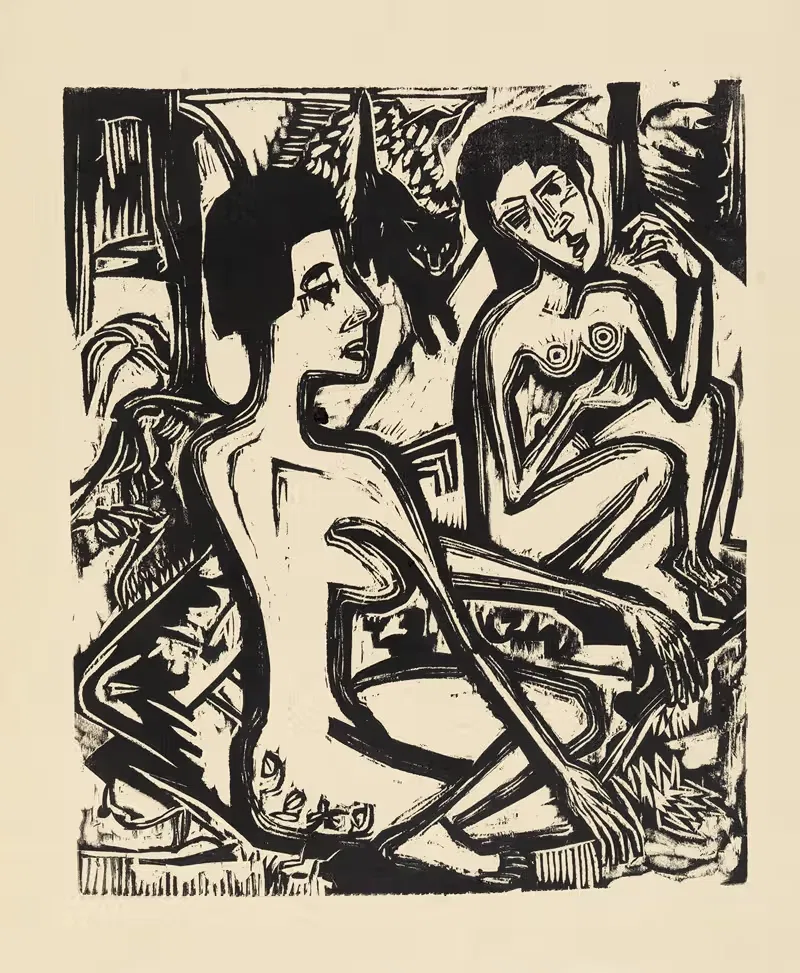 Zwei nackte Frauen im Walde — Ernst Ludwig Kirchner