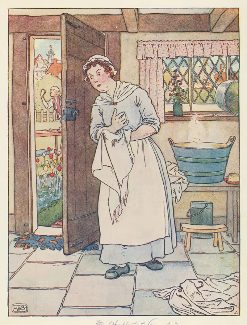 Женщина, вытирающая руки. by Леонард Лесли Брук — digital art print download
