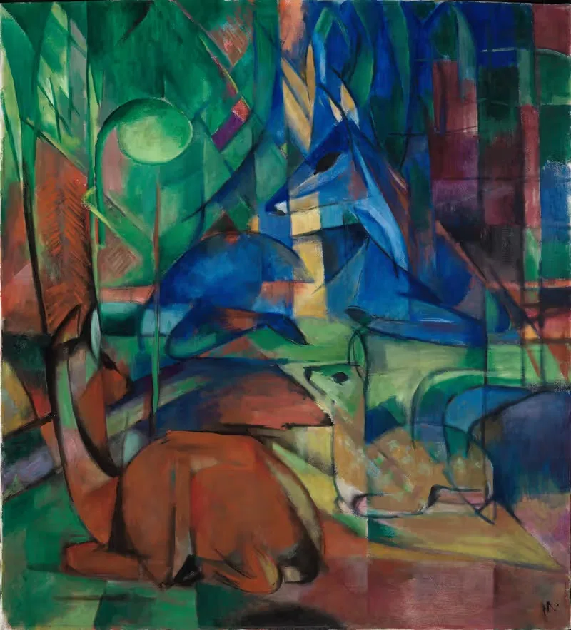 Rehe im Walde II by Franz Marc, 1914 — digital art print download