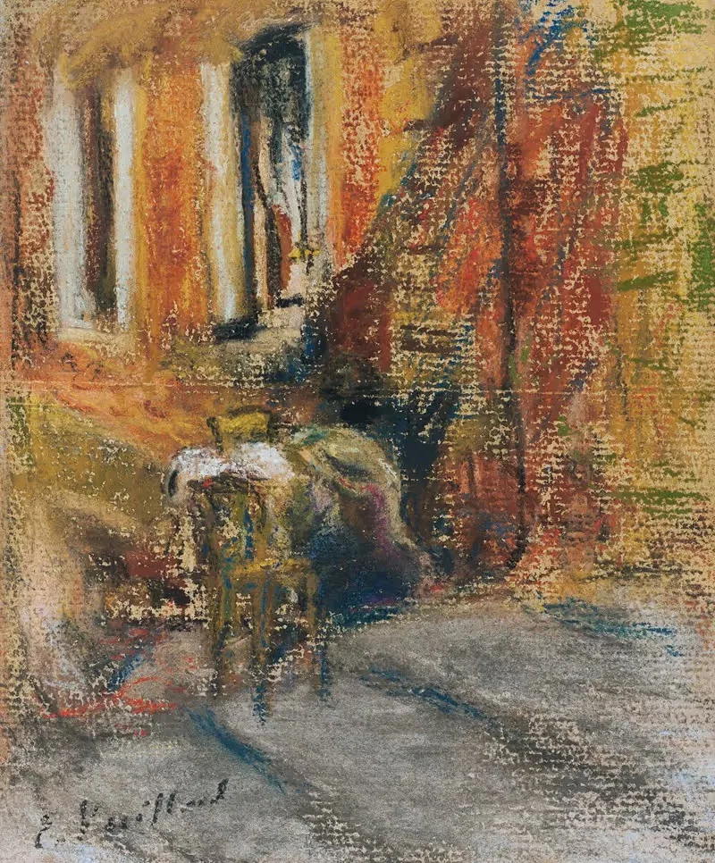 Deux figures assises sur les marches d'une maison — Édouard Vuillard