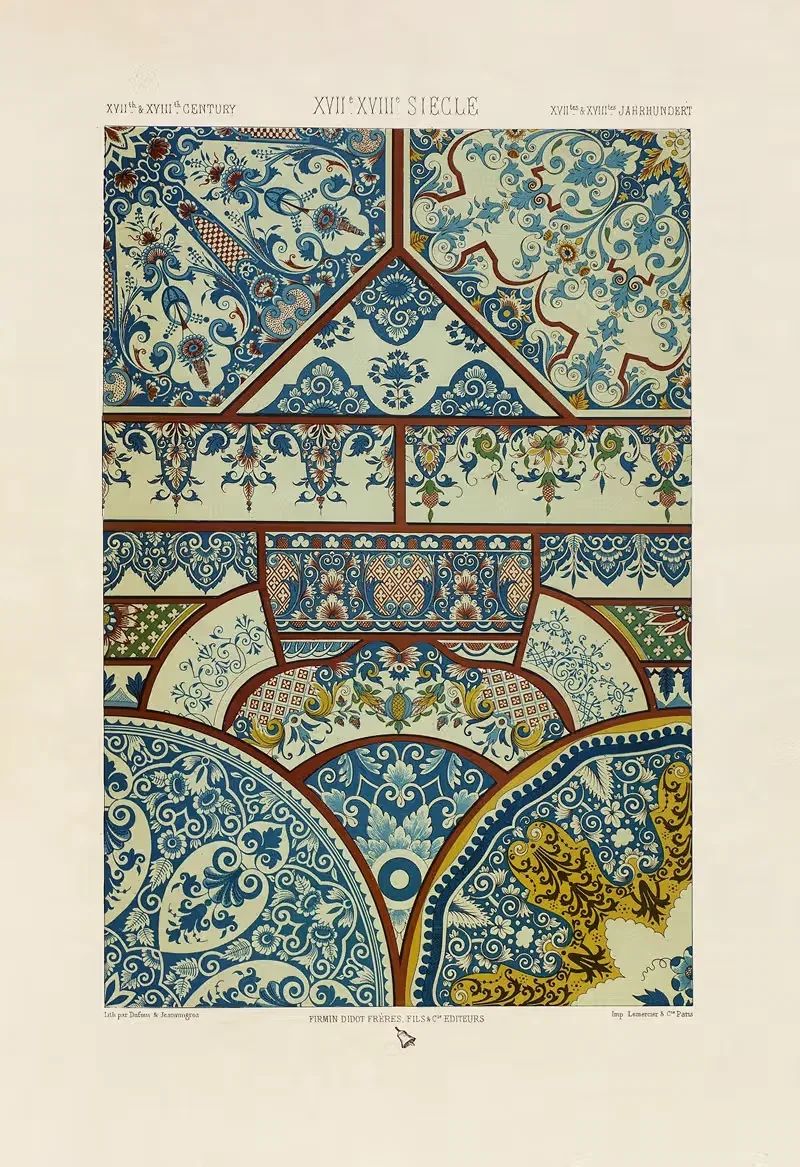 XVII XVIII Siecle by Auguste Racinet, 1880 - 1889 — digital art print download