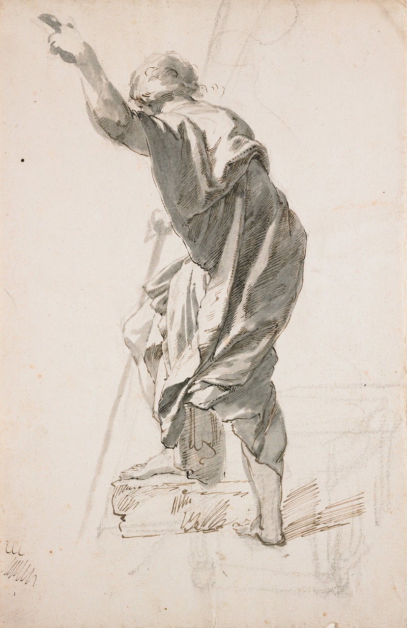 Standing Male Figure, Study for Saint John the Baptist Preaching — Pietro Fancelli