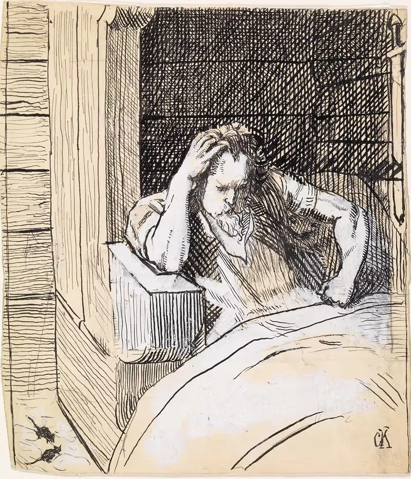 Хакон ярл лежит в постели и размышляет by Кристиан Крох, 1895-1899 — digital art print download