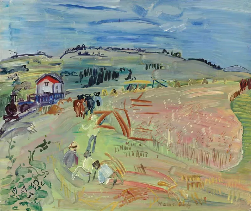 Paysage au champ de blé aux bœufs — Raoul Dufy