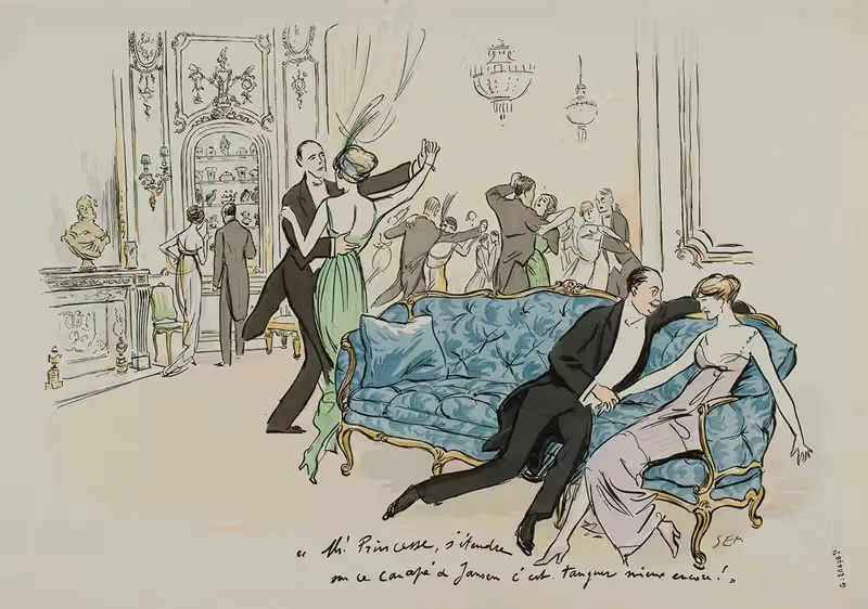 Ах, принцесса, растянуться на этом диване Жансена by Жорж Гурсат, 1913 — digital art print download