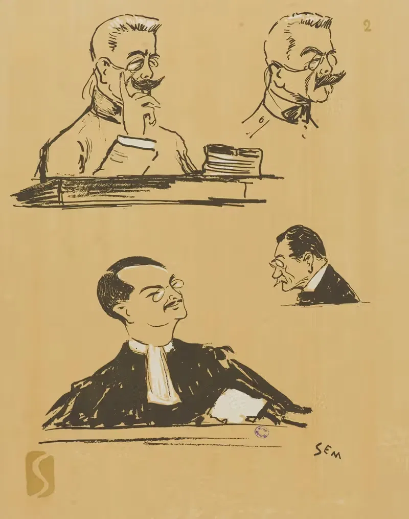 Colonel Voyer, Maître Héraud et Porchère — Georges Goursat (Sem)