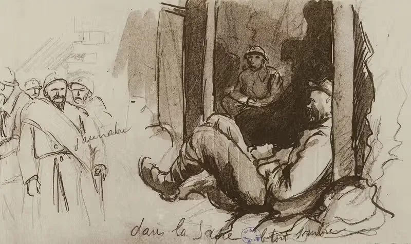 Dans la sape, le toit sombre — Georges Goursat (Sem)