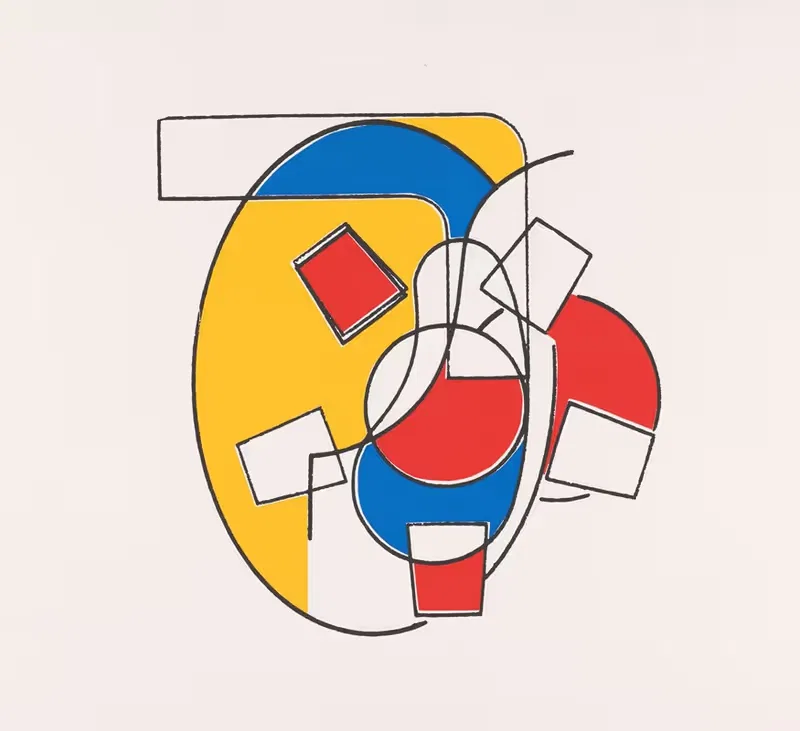 Compositie met ovaal en rechthoeken — Anonymous