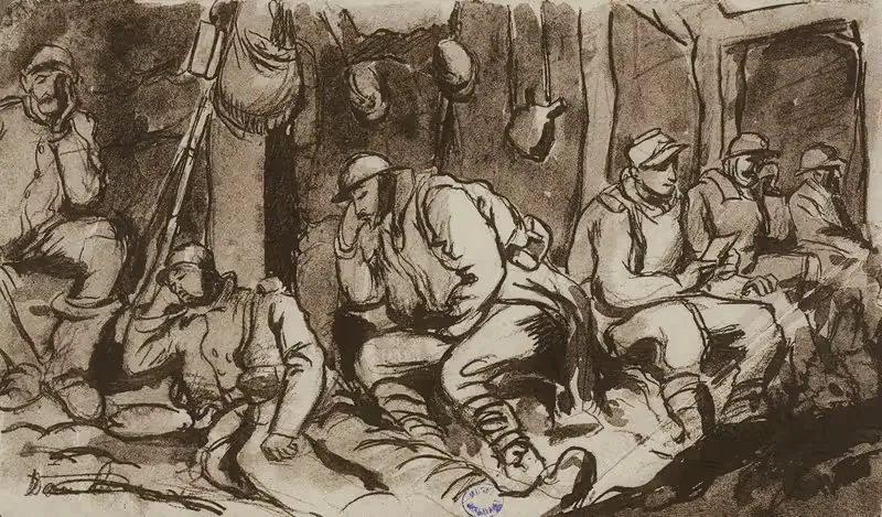 Интерьер окопа by Жорж Гурсат, 1915-1916 — digital art print download