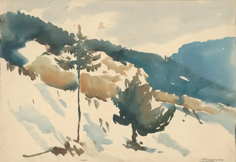Снежная равнина в горах by Золо Палугай, 1930 — digital art print download