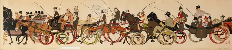 Le retour de Longchamp 3 by Georges Goursat (Sem), 1910 — digital art print download