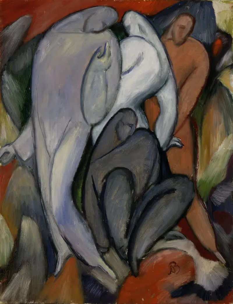 Четыре пьеро by Альберт Блох, 1912 — digital art print download