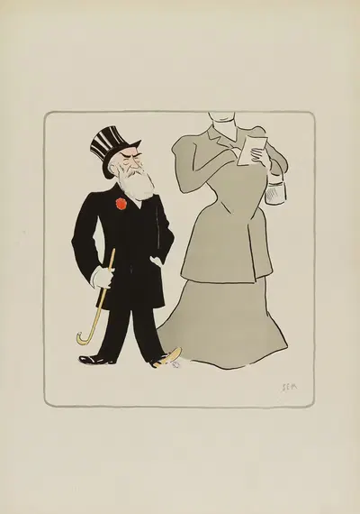 M. et Mme Clasens by Georges Goursat (Sem), 1904 — digital art print download