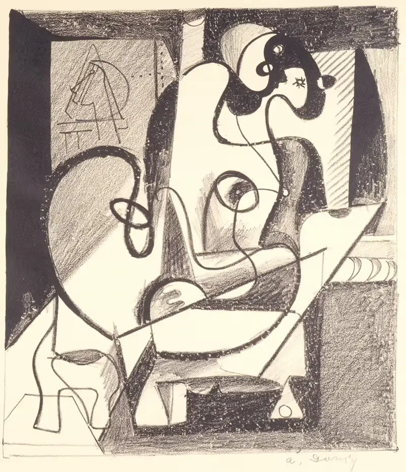 Painter and Model (The Creation Chamber) by Arshile Gorky, 1931 — digital art print download