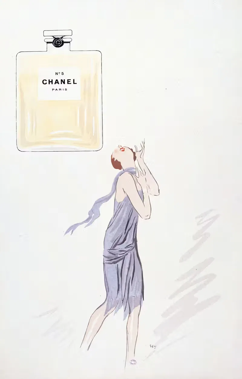 N°5 Chanel Paris by Georges Goursat (Sem), 1927 — digital art print download