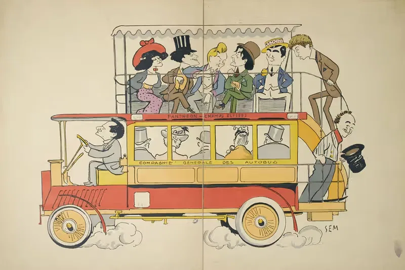 Panthéon – Champs-Elysées, Compagnie générale des autobus — Georges Goursat (Sem)