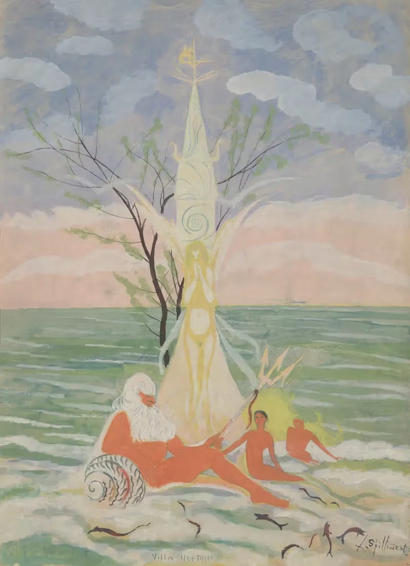 Нептун, фигуры и море by Леон Спиллиарт, 1910 — digital art print download