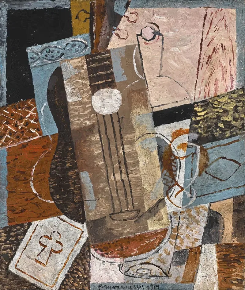 Натюрморт с гитарой by Луи Маркуси, 1914 — digital art print download